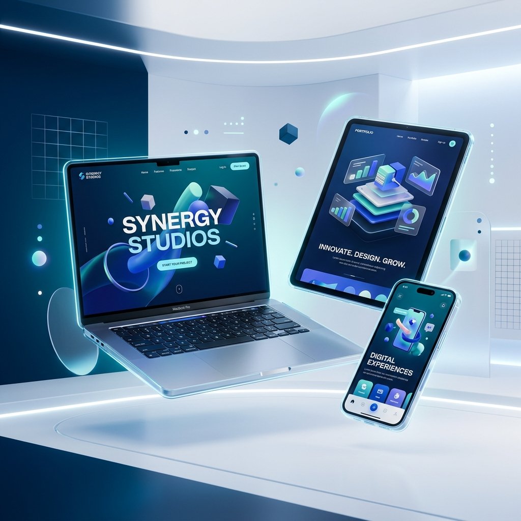 Webistiq Premium 1200x900 3D Web Design Mockup